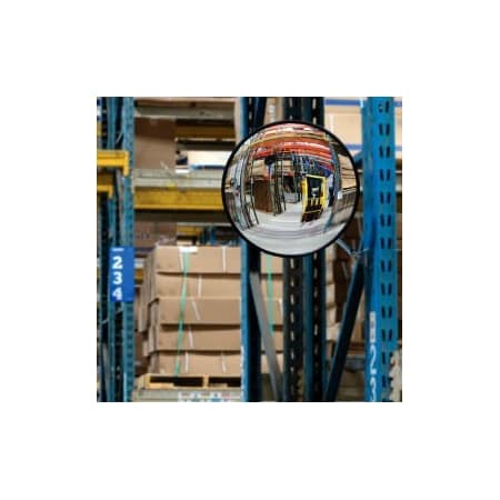 Vision Metalizers Round Glass Convex Mirror Indoor 18 Dia. 160 Degree Viewing Angle GIC1800